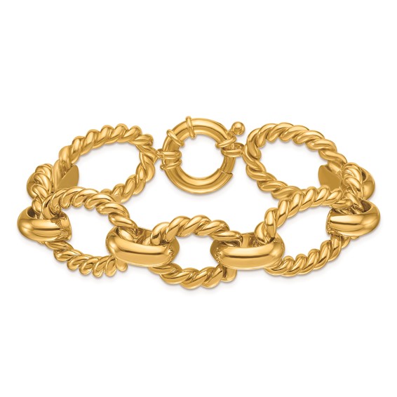 Herco 14K Polished and Twisted Link 8 inch Bracelet