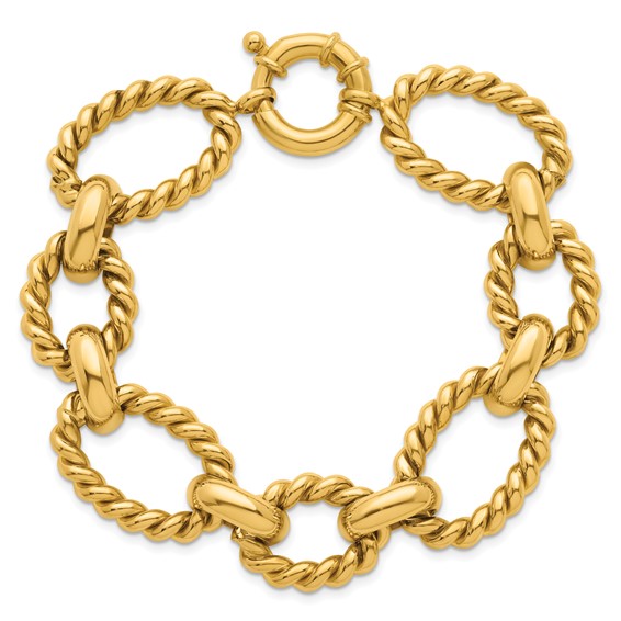 Herco 14K Polished and Twisted Link 8 inch Bracelet