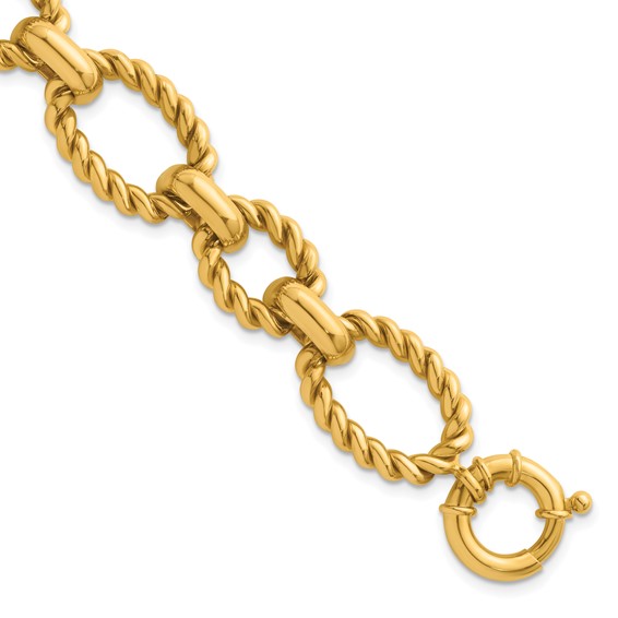 Herco 14K Polished and Twisted Link 8 inch Bracelet
