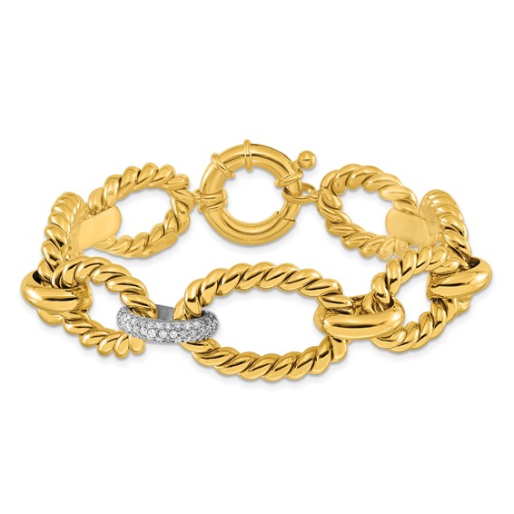 HERCO Gold Diamond Twisted Oval Bracelets