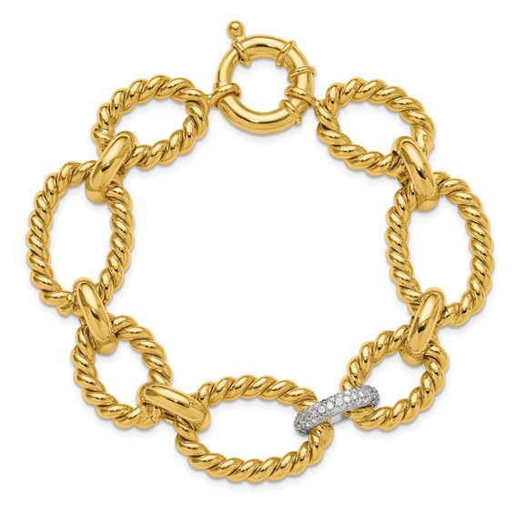 HERCO Gold Diamond Twisted Oval Bracelets