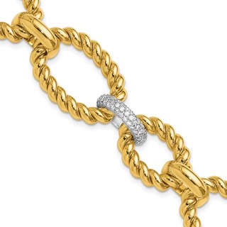 HERCO Gold Diamond Twisted Oval Bracelets