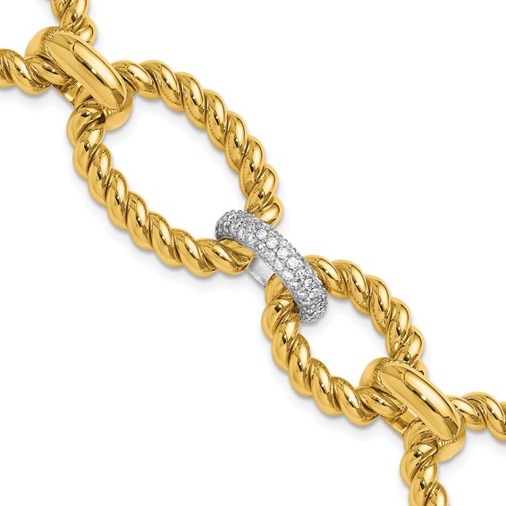 HERCO Gold Diamond Twisted Oval Bracelets