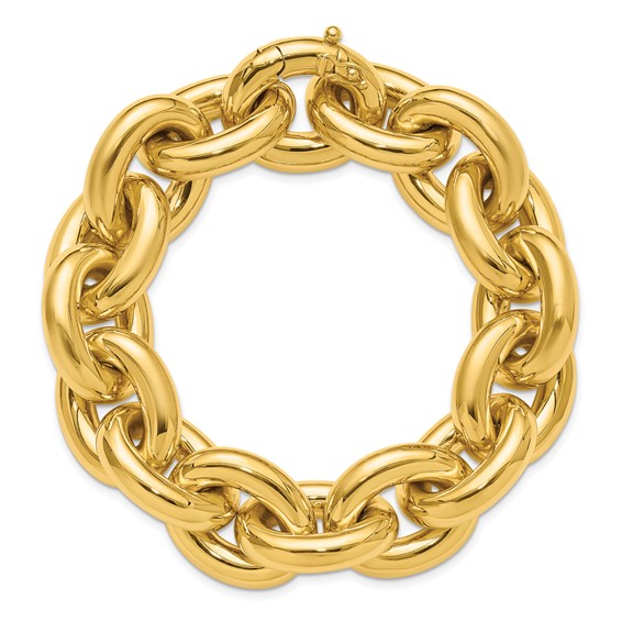 Herco 14K Polished 21mm Open Link Cable 9 Inch Bracelet