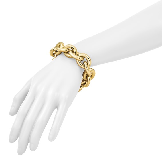 Herco 14K Polished 21mm Open Link Cable 9 Inch Bracelet