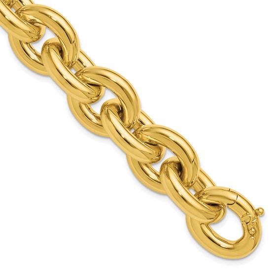 Herco 14K Polished 21mm Open Link Cable 9 Inch Bracelet
