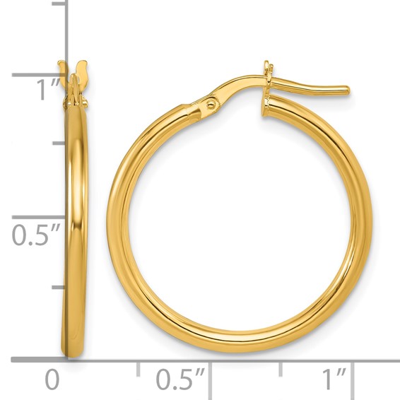 Herco Gold Polished 2.00mm Hoop Earrings