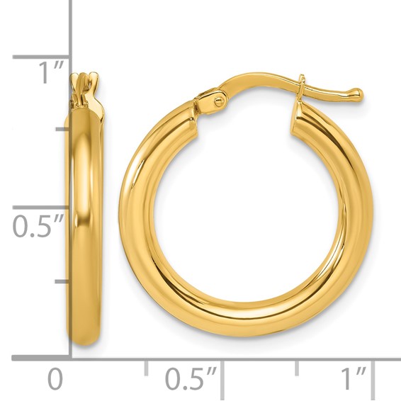 Herco Gold Polished 3.00mm Hoop Earrings