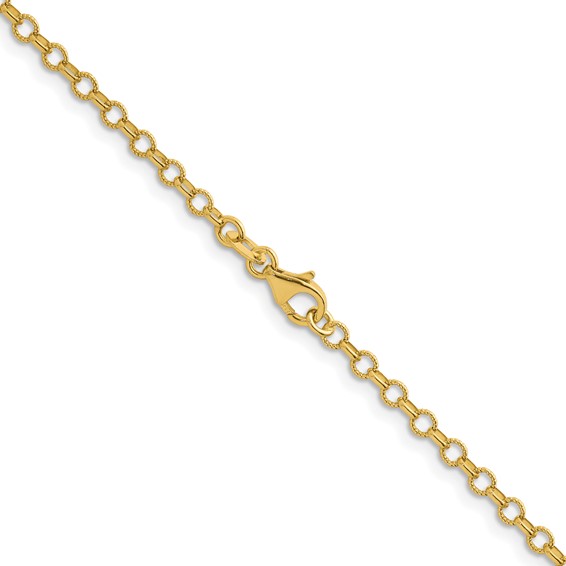 Herco Gold Textured Rolo Link Chain