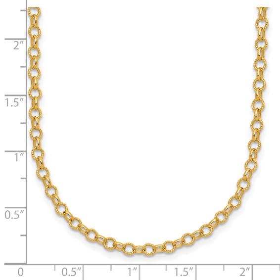 Herco Gold Textured Rolo Link Chain