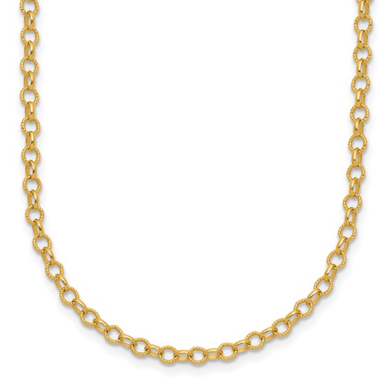 Herco Gold Textured Rolo Link Chain