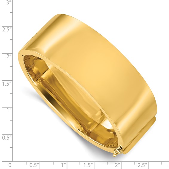 Herco 14K Polished Flat 25mm Hinged Bangle