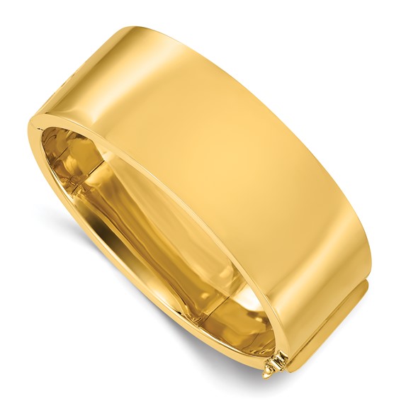 Herco 14K Polished Flat 25mm Hinged Bangle
