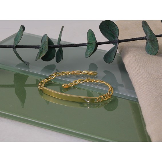 HERCO Gold Solid Figaro Link ID Bracelets