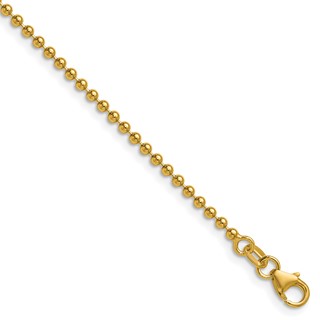 Herco 14K Polished 2.0mm Solid Beaded 22 Inch Chain