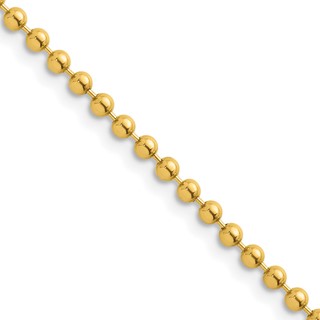 Herco 14K Polished 2.5mm Solid Beaded 22 Inch Chain