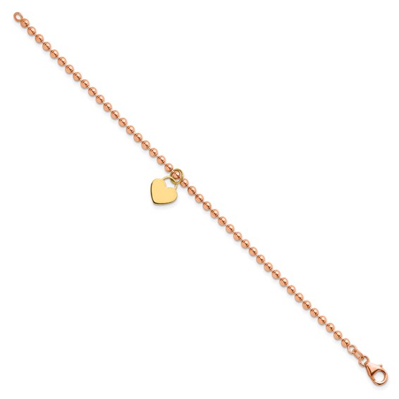 HERCO Gold Beaded Bracelets with Heart Charms