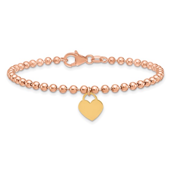 HERCO Gold Beaded Bracelets with Heart Charms