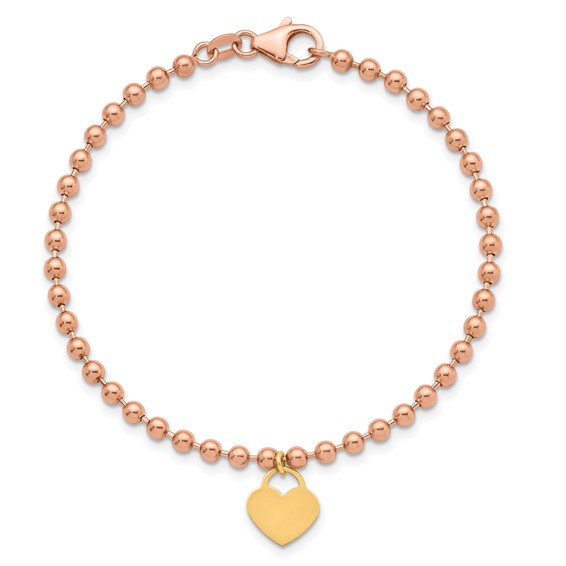 HERCO Gold Beaded Bracelets with Heart Charms