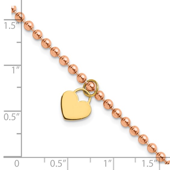 HERCO Gold Beaded Bracelets with Heart Charms