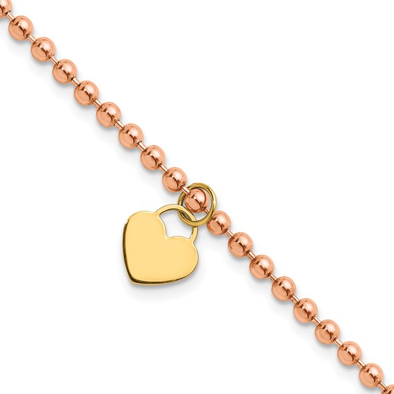 HERCO Gold Beaded Bracelets with Heart Charms