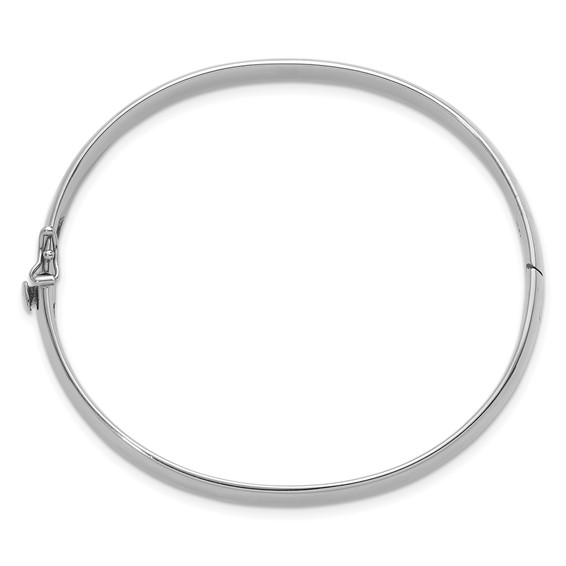 Herco 14K White Gold Solid 7.8mm Hinged Bangle