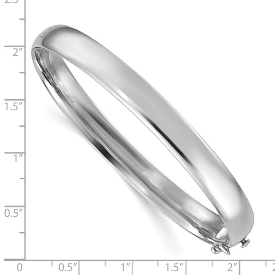 Herco 14K White Gold Solid 7.8mm Hinged Bangle