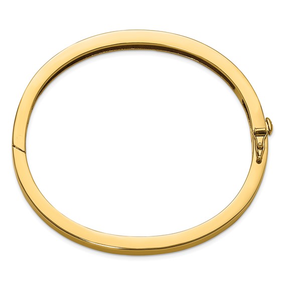 Herco 14K Polished Flat 5.2mm Solid 6.5in. Hinged Bangle