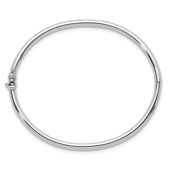 Herco 14K White Gold Polished 3mm Hinged Bangle
