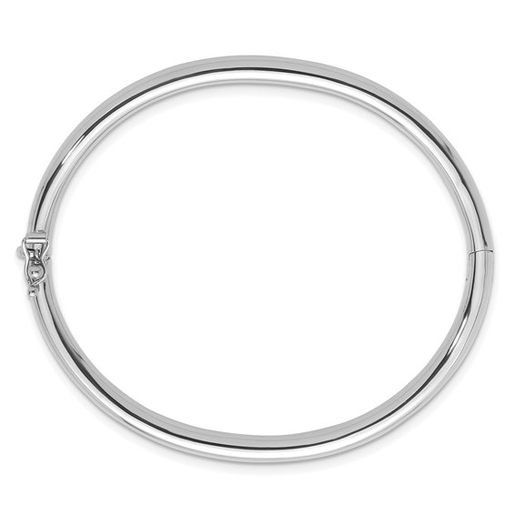 Herco 14K White Gold Polished 4mm Hinged Bangle