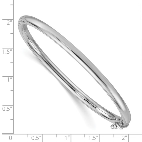 Herco 14K White Gold Polished 4mm Hinged Bangle