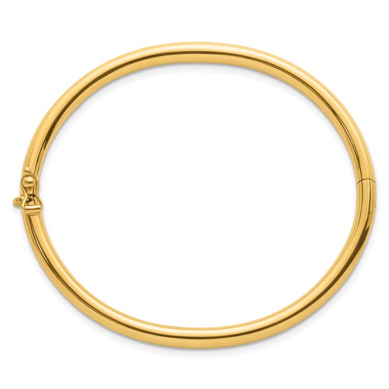 Herco 14K Polished 4mm 8 inch Hinged Bangle