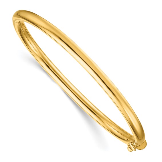 Herco 14K Polished 4mm 8 inch Hinged Bangle