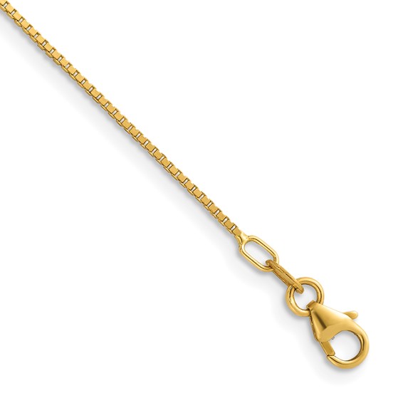 Herco 14K Polished 0.9mm Solid Box 22 Inch Chain
