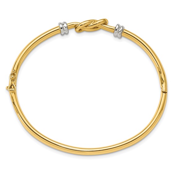 Herco 14K Two-Tone Knot Hinged Bangle