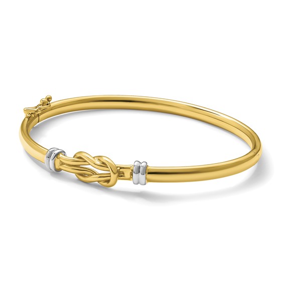 Herco 14K Two-Tone Knot Hinged Bangle