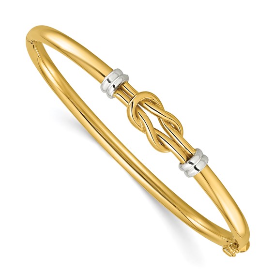 Herco 14K Two-Tone Knot Hinged Bangle