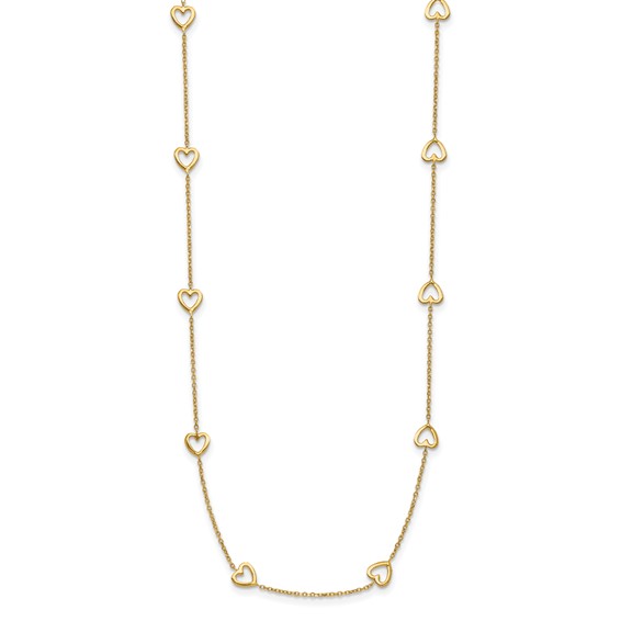 HERCO Gold Open Hearts on Chain Necklaces