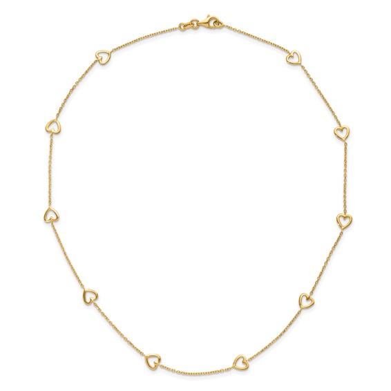 HERCO Gold Open Hearts on Chain Necklaces