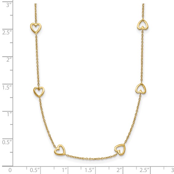 HERCO Gold Open Hearts on Chain Necklaces