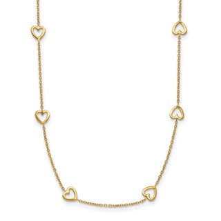 HERCO Gold Open Hearts on Chain Necklaces