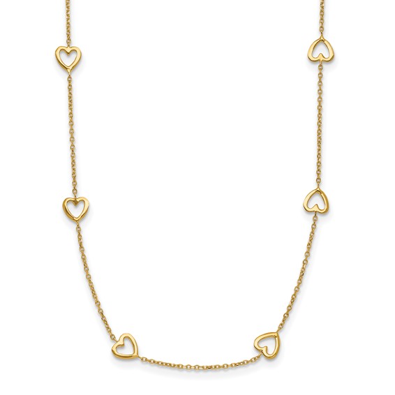 HERCO Gold Open Hearts on Chain Necklaces