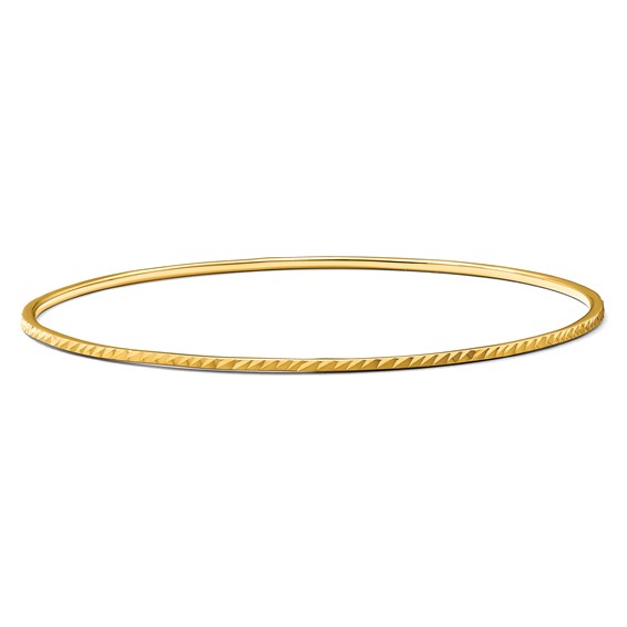 Herco 14K Polished and Diamond-cut 1.4mm Slip-on Bangle