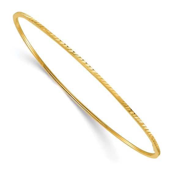 Herco 14K Polished and Diamond-cut 1.4mm Slip-on Bangle