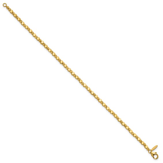 Herco 14K Polished and Diamond-cut 2.5mm Bead 7.25 inch Bracelet