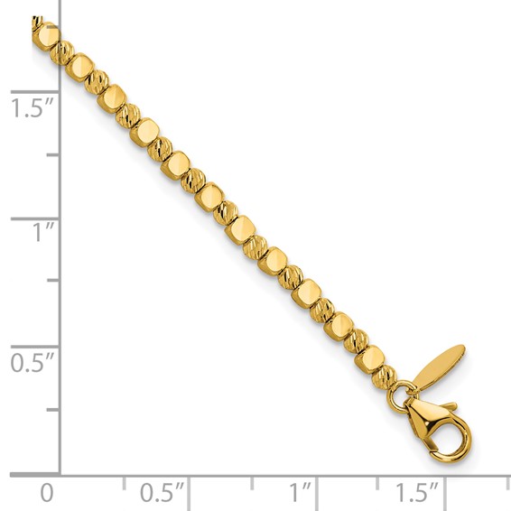 Herco 18K Polished and Diamond-cut 2.5mm Bead 7.25 inch Bracelet