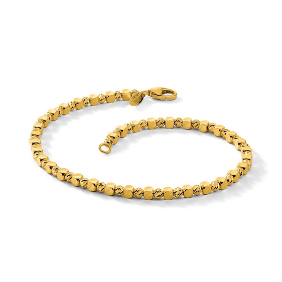 Herco 14K Polished and Diamond-cut 2.5mm Bead 7.25 inch Bracelet