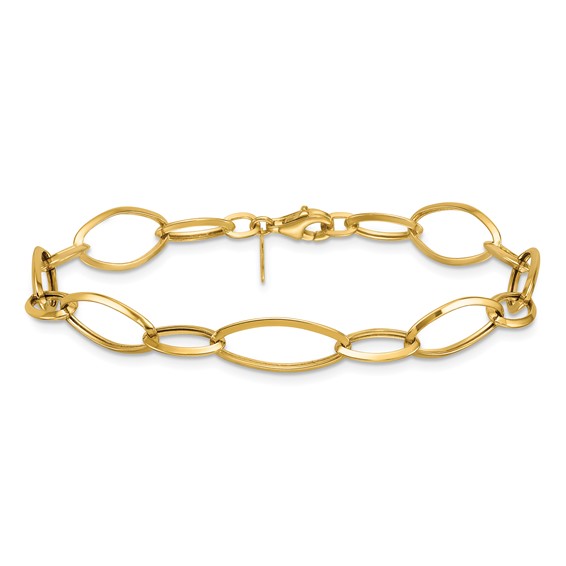 Herco 14K Polished Oval Link 7.5 inch Bracelet