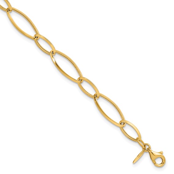 Herco 14K Polished Oval Link 7.5 inch Bracelet