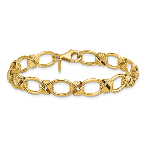 HERCO Gold 8.5mm Mixed Link Bracelets
